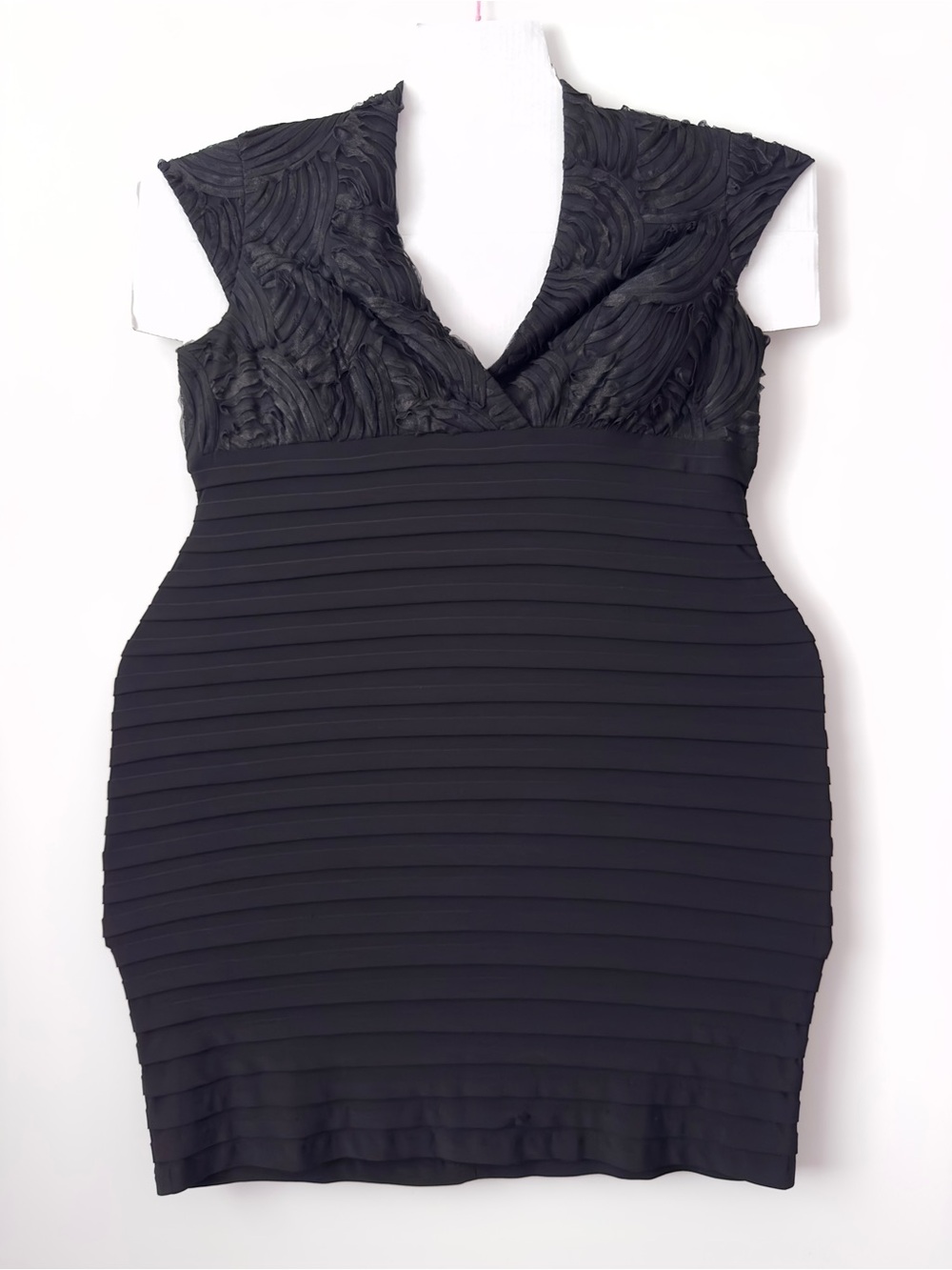 y2k ruffle bandage bodycon dress